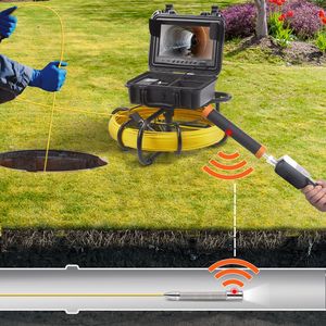 Localizzatore 512Hz, Endoscopio Industriale 164 Ft/50 m, Telecamera per Ispezione Tubi 9'' con Funzione DVR, 12 LED Regolabili, Telecamera IP68 per Fognature - Product Image 5