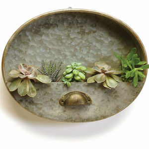 Lot de 2 jardinières murales galvanisées à nervures style ferme, seau mural suspendu en métal pour décoration intérieure, écologique - Product Image 5