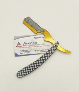 Venta al por mayor logotipo personalizado de acero inoxidable negro y dorado maquinilla de afeitar sostenible maquinilla de afeitar - Product Image 6