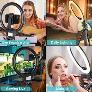 10 ''anello luce 50' allungabile treppiede luci LED cerchio porta telefono compatibile tutti i telefoni per Live Streaming YouTube - Product Image 4