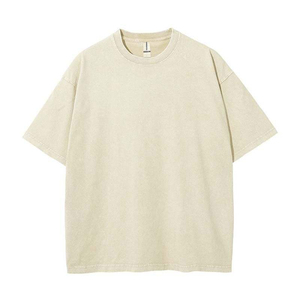 เสื้อยืดผู้ชาย OEM ODM สกรีนโลโก้ เสื้อยืดฟอกสี 100% ผ้าฝ้าย เสื้อยืดยูนิเซ็กส์ ทรงโอเวอร์ไซส์ เสื้อยืดวินเทจฟอกหิน เสื้อยืดผู้ชาย - Product Image 1