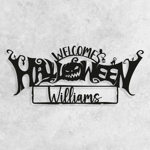 Décoration murale d'accueil d'Halloween personnalisée en métal, panneau suspendu personnalisé, parfait pour la maison, la chambre, la porte, la fête et la décoration de cadeaux - Product Image 3