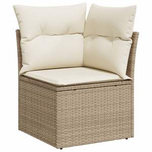 Grand ensemble de canapés de jardin en rotin PE beige avec structure en acier thermolaqué – Mobilier d'extérieur haut de gamme - Product Image 4