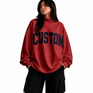 Conception OEM – Nouveau pull molletonné léger et écologique à col montant pour femme, couleur unie, séchage rapide, personnalisable par transfert thermique, idéal automne/hiver - Product Image 1