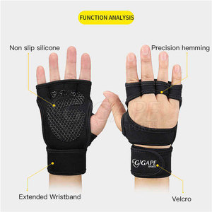 Factory Direct High Performance Cross Fit Neoprene Half Finger <b>Gloves</b> Breathable Gym & Sports Adjustable Wrist Closure Unisex - Product Image 3