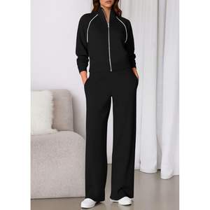 ชุดเซ็ทลำลอง 2 ชิ้น เสื้อสเวตเชิ้ตซิปเต็มตัวและกางเกงออกกำลังกายสำหรับผู้หญิง คอลเลคชั่นฤดูใบไม้ร่วง 2025 พร้อมโลโก้ - Product Image 1