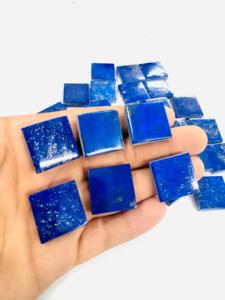 ลาพิส ลาซูลีทรงสี่เหลี่ยมแบบคาโบชอง – พลอยสีน้ำเงินเข้มสำหรับทำเครื่องประดับ - Product Image 1
