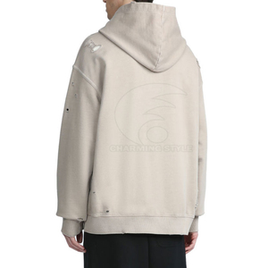 Sudadera con Capucha para Hombre, Corte Regular, Color Sólido, Forro Polar 100% Algodón, Diseño Impermeable, Lavado Ácido, con Bolsillo, para Invierno - Product Image 5