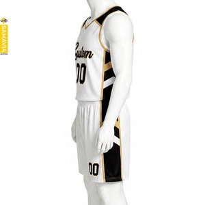 Tenues de basketball personnalisées SAMAVIA réversibles haute performance à manches courtes respirantes grandes tailles pour adultes USA 100% Coton - Product Image 3