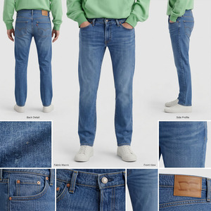 Jeans de Hombre de Pierna Recta, Cintura Media, Color Azul Sólido, Denim Casual, Primavera, Tejido Holgado, Lavado Medio, Ecológico - Product Image 5