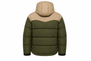 Factory Direct Winter Puffer Jacket Contrast Shoulder Design Warm Insulation Custom Embroidered Badge OEM D <b>Ring</b> Utility Detail - Product Image 3