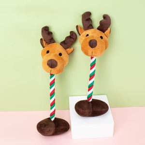 Jouets à mâcher pour animaux de compagnie en corde de coton, très demandés pour Noël, durables, interactifs, pour l'agitation des chiens actifs - Product Image 1