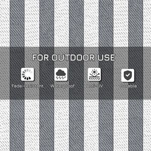 Tappeto per Esterni per Camper 9FT X 12FT Durevole, a Strisce Grigie e Bianche, con Borsa per il Trasporto, in Polipropilene, con Motivo a Corridoio, Ideale per Viaggi - Product Image 6
