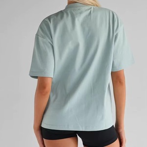 T-shirts d'été vierges pour femmes en gros, personnalisables avec broderie, streetwear féminin, hauts en coton respirant OEM - Product Image 6