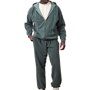 Conjunto deportivo de 2 piezas para hombre, sudadera con capucha verde con cremallera y pantalones jogger, estilo casual y holgado. - Product Image 4