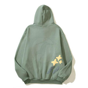 เสื้อฮู้ดผู้ชายสีเขียว ทรงปกติ มีกระเป๋า ดีไซน์รักษ์โลก ผ้าฝ้ายฟลีซ 100% เสื้อกันหนาว - Product Image 2