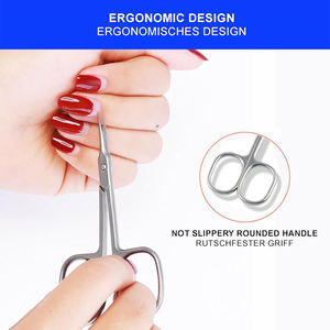 Ciseaux à cuticules en acier inoxydable poli miroir, courbés et tranchants, 9,4 cm, pour la beauté à domicile et en salon, manucure - Product Image 5