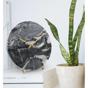 Marble <b>Table</b> <b>Clock</b> Round Shape Elegant Desk <b>Clock</b> Luxury Home Office Decor Modern Stone Decorative Purpose Tabletop <b>Clock</b> - Product Image 4