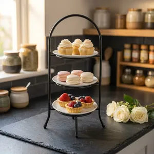 Soporte de Pastel de Tres Niveles, Exhibidor de Postres Metálico de Varias Capas, Reutilizable, Solo Lavar a Mano - Product Image 4