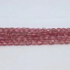 AAA Quality Natural Pink <b>Tourmaline</b> Faceted 5x7mm Straight Drill Drops Beads 16" Strand for Jewellery Making - Product Image 1