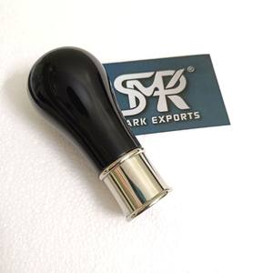 Handcrafted Eco-Friendly Modern Buffalo Horn Cane Handle Premium Polished Grip with Silver <b>Spacer</b> Ring Ready Fit Walking Sticks - Product Image 3