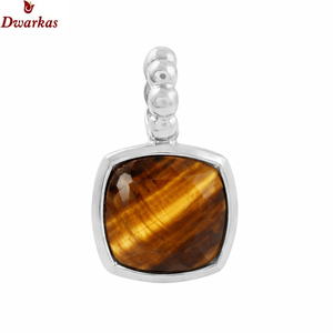 Collar con colgante de piedra ojo de tigre en plata de ley 925, clásico, hecho a mano, el más vendido, fabricante mayorista, disponible en stock. - Product Image 1