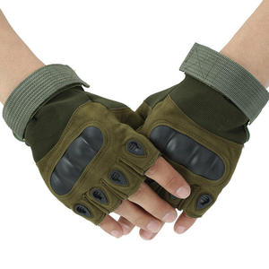 Half Finger Leather Riding Gloves Summer Non-Slip Breathable Palm Protection Hook Loop Closure Unisex Outdoor <b>Cycling</b> - Product Image 1