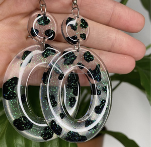 Authentique nouveauté grandes boucles d'oreilles créoles en acétate d'écaille de tortue marron foncé nouveaux bijoux d'oreille cerceau en résine à la mode - Product Image 2