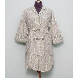 Handmade <b>Dress</b> For Women And Girls Indian Cotton Shirt Floral Print Long Night Gown Maxi Soft Comfortable Bridal Wrap Wholesale - Product Image 1