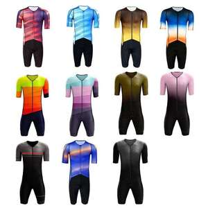 Ensemble de cyclisme personnalisé OEM pour femmes, maillot de vélo de route respirant en mesh à manches courtes et short de compression aérodynamique - Product Image 3