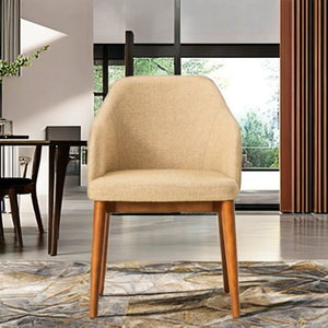 Modern Dining Chair Soft Fabric <b>Backrest</b> with Solid Mango wood for Kitchen Weddings Hotels Banquets Antique Design - Product Image 4
