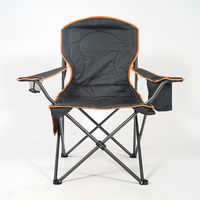 Chaise de camping pliable et rembourrée pour pique-nique en plein air, plage, avec porte-gobelet