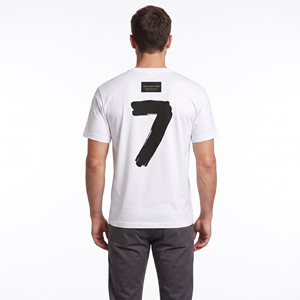 T-shirt à manches courtes pour homme en jersey extensible avec impression du numéro 7 au dos, 100% coton, respirant, décontracté - Product Image 1