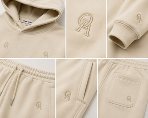 Conjunto de Sudadera con Capucha Oversize y Pantalones Jogger de Lujo, de Felpa Gruesa, con Monograma Bordado, OEM ODM, Ropa Urbana Personalizada - Product Image 5