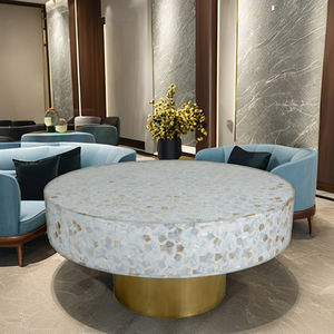 Table basse contemporaine à cadre géométrique en os avec accent en os de style minimaliste élégant multi-usages pour le salon - Product Image 3