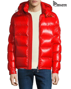 Veste matelassée à capuche noire pour homme RELEVO INDUSTRIES, rembourrée de duvet, coupe-vent, veste d'hiver, fermeture éclair, style décontracté - Product Image 6