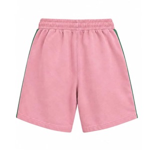 Shorts de Algodón Rosa Alpha Kapa Alpha con Ribete Verde, Logotipo Bordado en la Parte Delantera, Cordón Ajustable, Cintura Media, Estilo Casual - Product Image 4