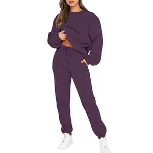 Ensemble de survêtement polaire 2 pièces uni pour femme, chaud et respirant, 100 % coton de haute qualité, design de luxe, écologique, vente en gros - Product Image 6