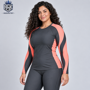 New Best Design Shots Sleeve Compression Shirt For <b>Women</b> Best Premium Quality Customize Logo <b>Women's</b> <b>Rash</b> <b>Guard</b> OEM Service - Product Image 6