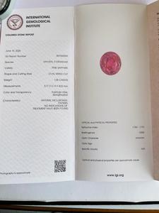 Saphir rose naturel certifié IGI, taille ovale, non chauffé, non traité, 1,05 carats, avec certificat IGI pour la fabrication de bijoux MG - Product Image 2