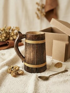 Taza de Madera de Mango Personalizada, Hecha a Mano y Pulida |   Taza rústica hecha a mano para bebidas |   Cerveza Coleccionable Personalizada para Regalo - Product Image 5