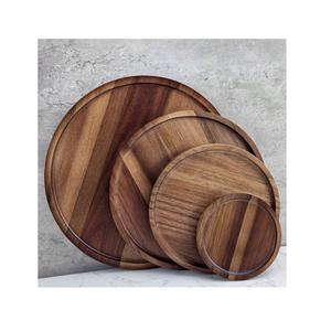 Plateaux en bois naturel pour servir du thé ou du café, disponibles en formes rondes et rectangulaires - Product Image 5