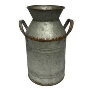 Jarra de Leche de Metal Galvanizado Vintage, Decorativa para Jardín, Florero Rústico con Asa - Product Image 5