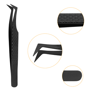 Pinzas para Pestañas Stahlmann Pro de Acero Inoxidable, Tipo L de 90 Grados, Punta Serrada, Antiestáticas, Ecológicas, para Cejas, con Logotipo Personalizado - Product Image 2