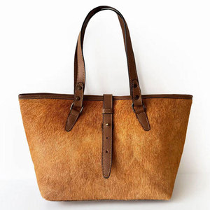Brown Genuine Leather Leopard Pattern Arcuate Shoulder Strap Minimalist Style Outdoor Use Female Handbag - Product Image 1