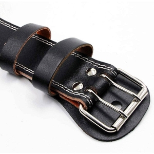 Professional Leather Fitness Belt for Weightlifting Strength Workout Adjustable <b>Back</b> <b>Support</b> - Product Image 5