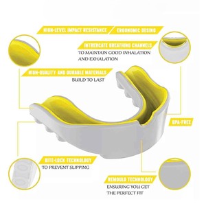 RTS Wholesale Price Kids & Adults Boxing Gum Shield With Storage Case Mouth Guard Protective Mouth Guard Double Color AI-MD-09 - Product Image 4