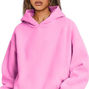 Sweat à capuche en molleton pour femme, personnalisé, de haute qualité, coupe oversize, style streetwear, avec logo brodé, en coton épais, décontracté - Product Image 6
