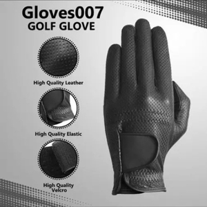 Gants de golf à doigts entiers en cuir véritable gris respirant, à enfiler, unisexe, pour la main droite, protection sportive - Product Image 4