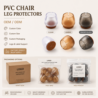 Protections de pieds de meubles en PVC transparent, 30 mm, rondes, pour chaises et tables